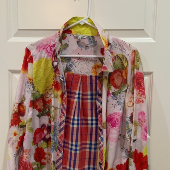 Women’s John-Mark  colorful long sleeved blouse Sz M - Picture 1 of 9
